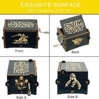 Boîte à musique à manivelle en bois Vintage antique Carrousel gravé au laser unique pour la décoration intérieure pour les mélomanes Cadeau parfait