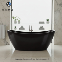 Baignoire autoportante en acrylique de 170 cm pour hôtel et villa, design moderne sans joint, écologique et durable, avec drain intégré