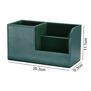 Organizador de escritorio personalizado para oficina, caja de almacenamiento de cuero, soporte para bolígrafos, regalo promocional - Product Image 2