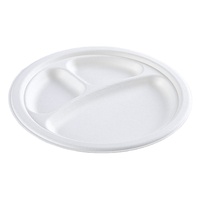 Plaques biodégradables jetables sans PFAS 9 "3C Plaques de moule en pâte à papier bagasse de canne à sucre
