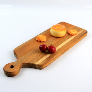 Rectangular Acacia Wood Cutting Board With Handle 42x15x1.8cm <b>For</b> Home Use Fruit Tray - Product Image 2