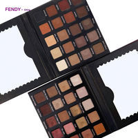 Palette de maquillage carrée noire 20 couleurs, fard à paupières mat nude longue durée pour un look naturel