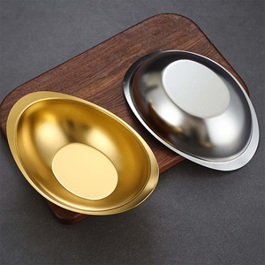 304 Stainless Steel Gold Bowl 298 Party Dishwasher Safe Snack Plate Korean Cuisine Cold Dish Bowl Dessert Salad Bowl - Product Image 2