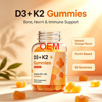 Gummies Halal Vitamine D3 K2 OEM Suppléments de Calcium pour Adolescents Absorption du Calcium Gommes à Mâcher Vitamine D3+K2