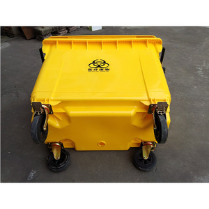 Poubelle à déchets médicaux 660L HDPE rectangulaire à roulettes pour usage intérieur et extérieur - Product Image 4
