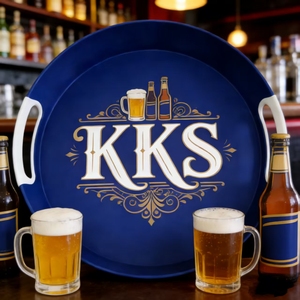 Bandeja de Bar de Plástico Resistente con Logotipo Personalizado, Antideslizante, Apta para Alimentos, con Asas para Cerveza, Vino, Vasos, Botellas, <span class=keywords><strong>Pub</strong></span> - Product Image 1