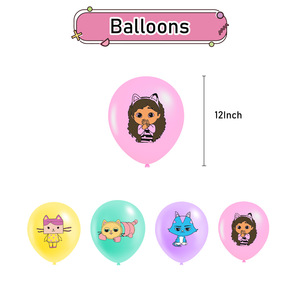 Decorazioni per Festa di <span class=keywords><strong>Compleanno</strong></span> per Bambina a Tema Casa di Gabby, Include Striscione, Cupcake, Palloncini in Lattice Pastello, Accessori per Baby Shower - Product Image 5