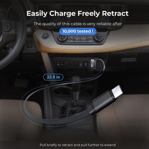 <span class=keywords><strong>Cargador</strong></span> de Coche Retráctil SUNDA 84W 1A2C PD, <span class=keywords><strong>Cargador</strong></span> Rápido USB C para Teléfonos Móviles - Product Image 5