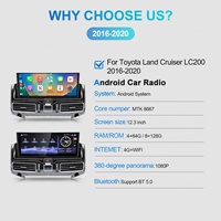 Navihua - Radio para Auto Android de 12.3 Pulgadas con Carplay, Sistema Multimedia Estéreo para Auto, Monitor GPS para Toyota Land Cruiser LC200 2016-2020, Gran Venta