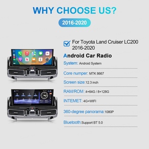 Navihua Ventes Chaudes Autoradio Android 12,3 Pouces Carplay Multimédia Stéréo Auto GPS Moniteur pour Toyota Land Cruiser LC200 2016-2020 - Product Image 6