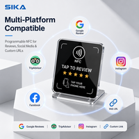 SIKA Kontaktloser Bewertungssammelständer Tischzelt-Karte mit Programmierbarem NTAG215 Chip Individueller Logodruck für Kleinunternehmen