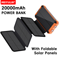 Kustom 20000mAh pengisian daya Cepat tahan air Ultra ramping nirkabel Solar Bank daya 20W Output Built-In empat kabel Laptop ponsel