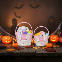 Panier cadeau vide en corde de coton pour la chasse aux œufs de Pâques, pour enfants et bébés, filles et garçons, doux, durable, sûr, décoration festive, cadeau