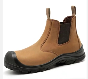Top Sales Cow <b>Leather</b> Oil Slip Resistant Pu Sole Steel Toe Sefty Shoes Construction Man for Mens <b>Work</b> <b>Boots</b> Light Weight - Product Image 1