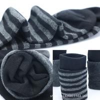 Chaussettes pour hommes personnalisées, grandes, rayées, noires unies, en coton, style européen et américain, pour le commerce extérieur