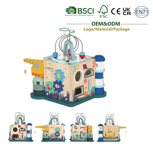 Giocattoli Montessori di Alta Qualità, Cubo Attività in Legno Educativo Multifunzionale con Giochi di Ordinamento Perline e Forme per Bambini - Product Image 1