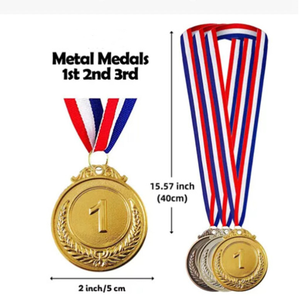 12 टुकड़े कस्टम मुद्रित धातु पदक खेल प्रतियोगिता के लिए <span class=keywords><strong>2</strong></span> इंच स्वर्ण पुरस्कार विजेता पदक - Product Image 5