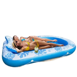 Hongcheng Inflatable Pool Float 80x56 Inch Blue With Cup Holder And Pillow For Adults Swimming Relaxation - Product Image 5
