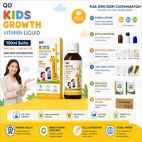 Vitamine liquide pour la croissance des enfants sans sucre, végétalienne, sans OGM, marque privée, pour une nutrition quotidienne et une croissance optimale, fabricant OEM