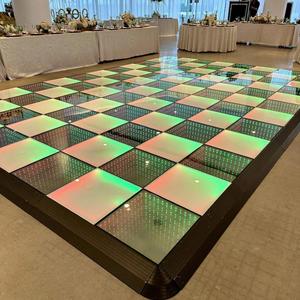 Piso de baile de píxeles LED inalámbrico portátil, escenario de <span class=keywords><strong>DJ</strong></span> de boda blanco cálido en China, cuerpo de PVC con modo de Control DMX512 para hoteles - Product Image 6