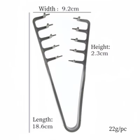 Peigne antistatique Taolu en gros, design tendance en V, pour salon de coiffure, en ABS, texture incurvée, portable, à dents larges, massage confortable pour cheveux bouclés