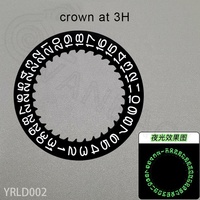 NH36 Noir Blanc Disque Jour Roue Vert Bleu Couronne Lumineuse à 3.8 Heures Costume pour MOD/SKX007 009 Remplacement Jour Pièces Réparation