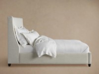 Modernes Luxus-Massivholzbettgestell Designer Creme-Polsterbett Holzbetten für Schlafzimmer-Sets Luxus-Artikel