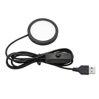 Lumière LED ronde CCT USB 5V ultra-mince en aluminium pour éclairage sous les armoires, cuisine, chambre, plafond, sous le comptoir, décoration