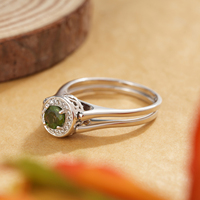 Bague de fiançailles YBO Designer en argent sterling 925 à double couche avec deux pierres précieuses tourmalines rotatives, tendance, élégante, pour anniversaire, fête
