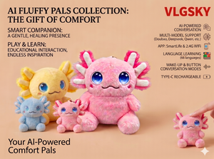 ตุ๊กตาอ็อกโซโลตัล VLGSKY ของเล่นเด็ก ตุ๊กตา AI สีชมพู นุ่มนิ่ม ตุ๊กตาสัตว์ตาโตสีฟ้า ของเล่นหุ่นยนต์ AI ขนาด 31 ซม. สำหรับเด็ก - Product Image 6