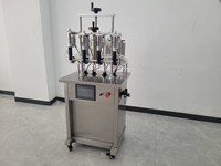 Machine de remplissage de parfum semi-automatique à 4 têtes, équipement de remplissage de liquides à 4 têtes, emballage métallique, 220V, scellage et emballage