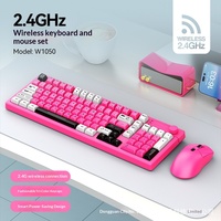 Clavier et souris sans fil personnalisés W1050, touches tricolores, Plug & Play, design ergonomique, stock disponible, double mode 2.4G, directement de l'usine.