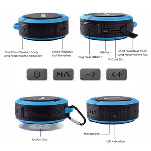 C6 Waterproof BT <strong>Speaker</strong> <strong>Mini</strong> Wireless Shower Radio Suction Cup Stereo <strong>Speaker</strong> - Product Image 2
