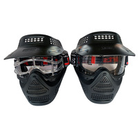 Masque de jeu de paintball tactique pour tir à l'arc en plein air, équipement tactique, anti-buée, visage complet, avec lunettes