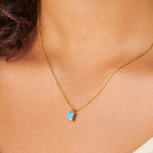 Colgante <span class=keywords><strong>DE</strong></span> PIEDRA <span class=keywords><strong>DE</strong></span> NACIMIENTO rectangular con cadena <span class=keywords><strong>de</strong></span> clavícula <span class=keywords><strong>de</strong></span> circón colorido Collares femeninos <span class=keywords><strong>de</strong></span> acero inoxidable <span class=keywords><strong>de</strong></span> enero a diciembre - Product Image 3