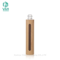 YAN Packaging Cylindre 15ml Vide Biodégradable Rechargeable Écologique Naturel en Bambou Gravé Déodorant Roll-On Huile Parfumée