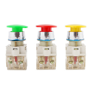 <b>Push</b> <b>Button</b> <b>Switch</b> Mushroom Shape 22mm LAY3-11M 1NO Screw Terminal IP40 Plastic - Product Image 1