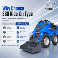 Pengiriman Cepat Skid Steer Loader NIMBUS Rangka Bodi Tebal dengan Lampu Kerja LED untuk Perawatan Jalan Skid Steer Loader