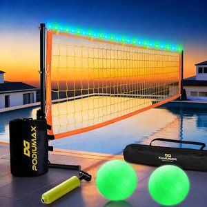 Red de <span class=keywords><strong>Voleibol</strong></span> para <span class=keywords><strong>Piscina</strong></span> Personalizable con Luces para Piscinas Enterradas de 15-30 Pies, Marco de Hierro Ajustable Resistente al Óxido, Juegos de <span class=keywords><strong>Piscina</strong></span> para la Familia - Product Image 1