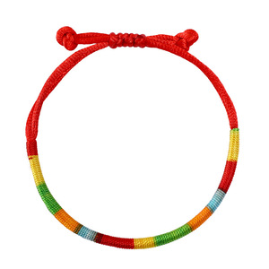 Dragon Boat Festival Bohemian Silk Thread Adjustable Sliding Knot Chinese Traditional Lucky Fortune Amulet <b>Red</b> Cord <b>Bracelet</b> 18K - Product Image 5