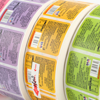Étiquettes d'emballage auto-adhésives personnalisables de conception gratuite publicités de code QR pour les étiquettes de logo de fruits de thé au lait