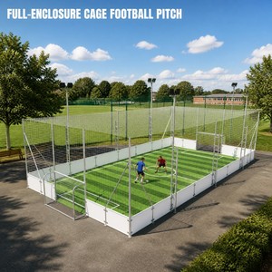 <span class=keywords><strong>Cancha</strong></span> <span class=keywords><strong>de</strong></span> Fútbol Sala Personalizada <span class=keywords><strong>de</strong></span> 10x20m, 6m <span class=keywords><strong>de</strong></span> Altura, Tablero <span class=keywords><strong>de</strong></span> HDPE, <span class=keywords><strong>Malla</strong></span> <span class=keywords><strong>de</strong></span> Fútbol, Techo con Red Anti-Escapes <span class=keywords><strong>de</strong></span> Balones, Columnas Reforzadas, LED - Product Image 4