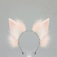 E0018 Bandeau en fausse fourrure avec oreilles de renard, accessoire capillaire moelleux en forme d'oreilles d'animaux pour cosplay, costume d'Halloween, convention d'anime