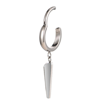 Fuxuan Anneau clicker segmenté articulé en Titane ASTM F136 avec pendentif, Bijou de piercing pour l'oreille