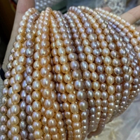 Zhuzhi — cordon de perles d'eau douce, 6-7mm, en forme de grain de riz, culture naturelle, pour la fabrication de bijoux