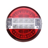 Lampu Belakang LED Trailer 5.5 Inci 24V IP67 Tahan Air Bahan Stainless Steel Merah dengan Dudukan Flens untuk Truk Trailer RV Kapal