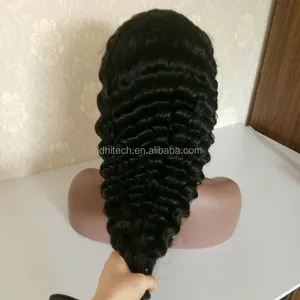 China wholesale Raw virgin cuticle aligned human hair ponytail deep wave lace front wig