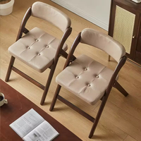 Chaise de salle à manger pliante en bois massif moderne, revêtement en cuir de qualité supérieure, cadre robuste, ergonomique, écologique, gain de place pour la chambre à coucher