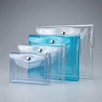Sacs transparents en PVC imperméables imprimés par gravure avec bouton-pression pour petites entreprises et emballage de gloss à lèvres