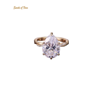 Bague en moissanite en forme de poire pour femme, 1 2 3 4 5 6 carats, en argent sterling 925, sertie de pierres, tendance, personnalisable, vente en gros directe usine